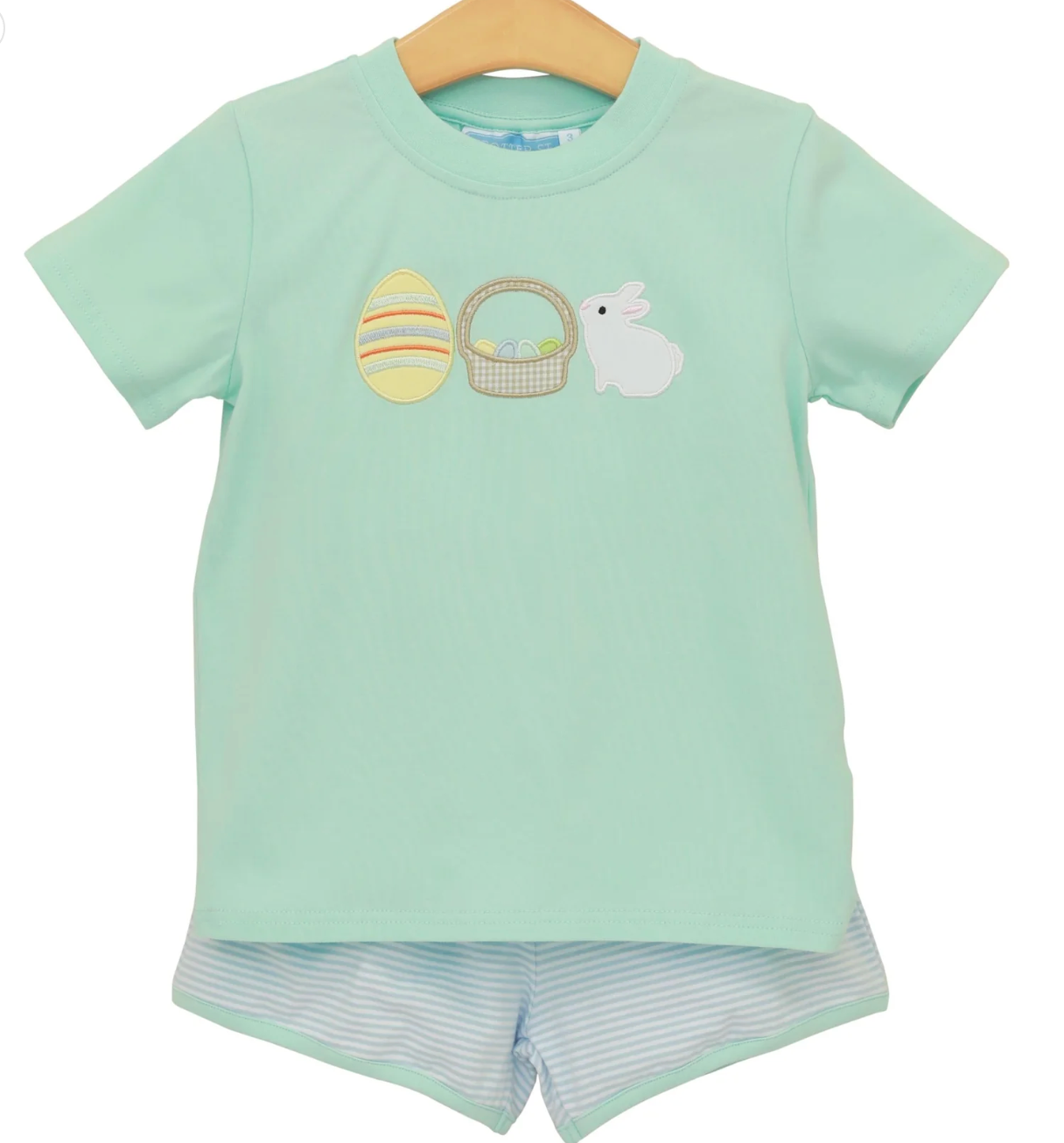 Trotter Street Kids Bunnies & Baskets Short Set - Boys