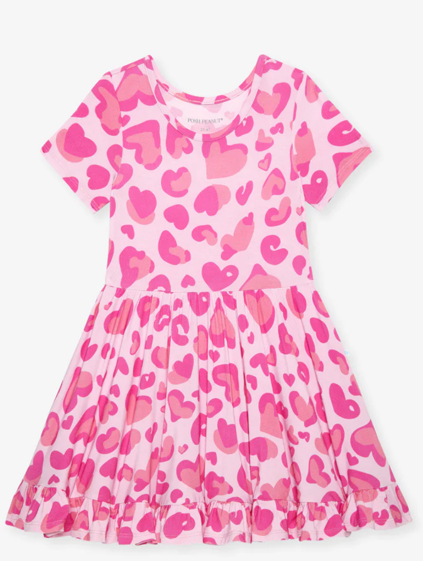 Posh Peanut Love Leopard Ruffled Twirl Dress