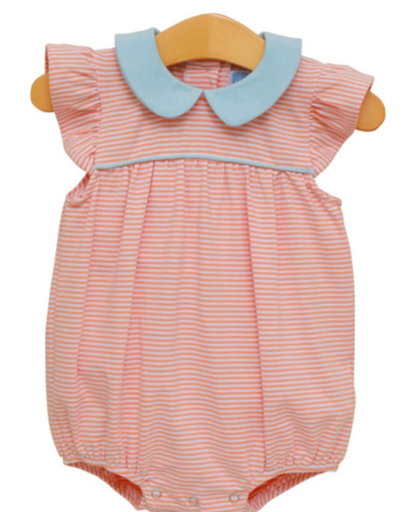 Trotter Street Kids Genevieve Bubble Coral Stripe/Lt Blue
