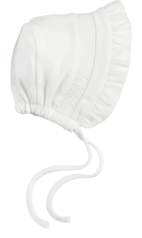 Mud Pie Ivory Smocked Bonnet