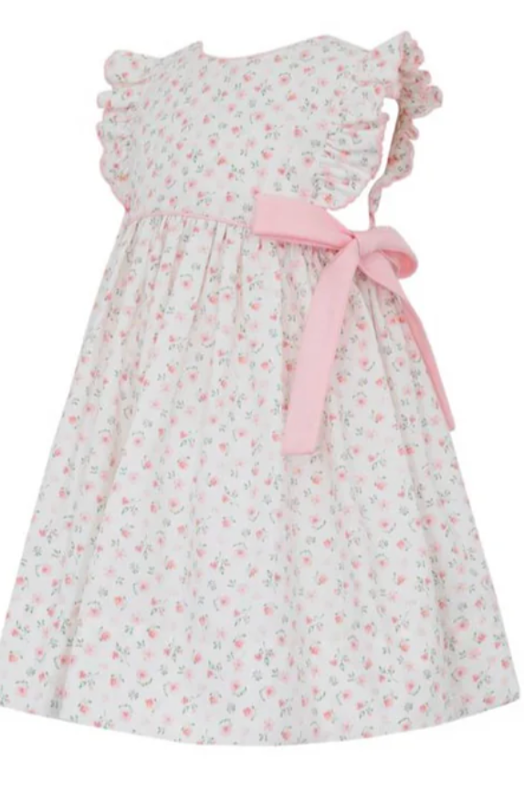 Petit Bebe Pink Floral Sleeveless Dress