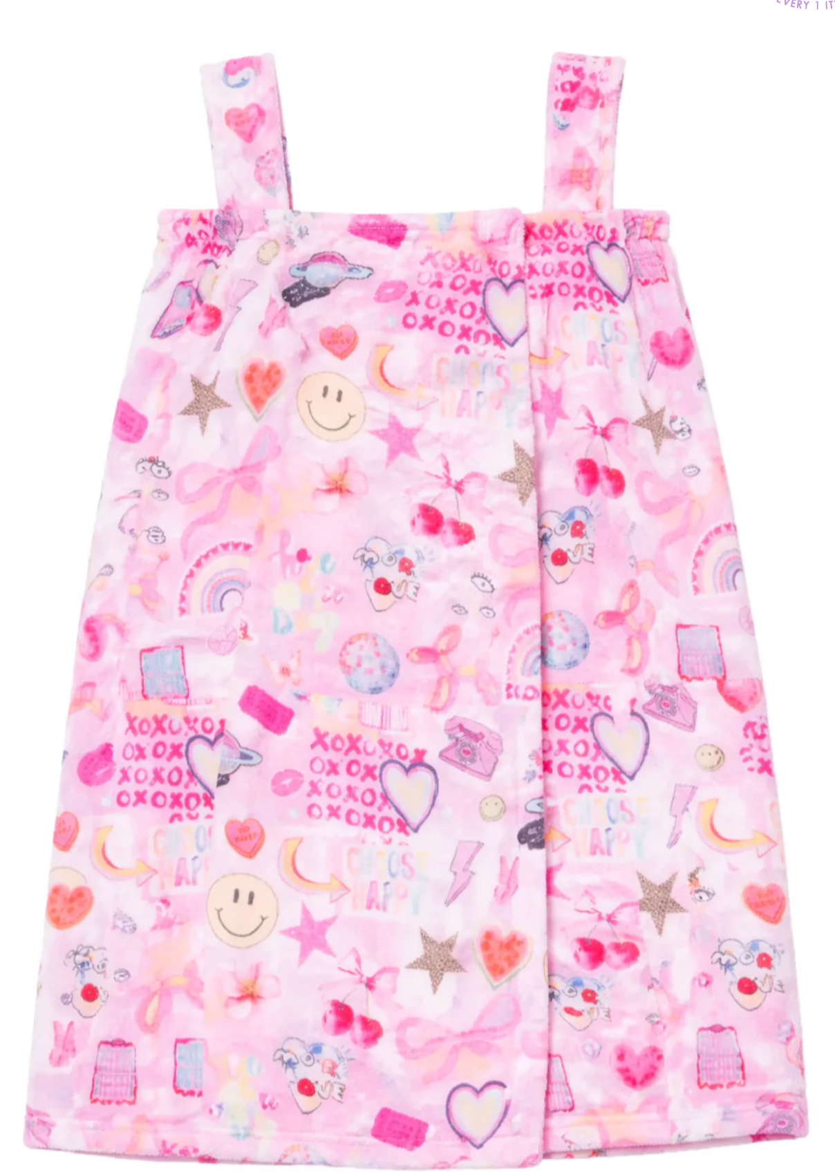 Preppy Goose - Plush Happy Collage Spa Wrap