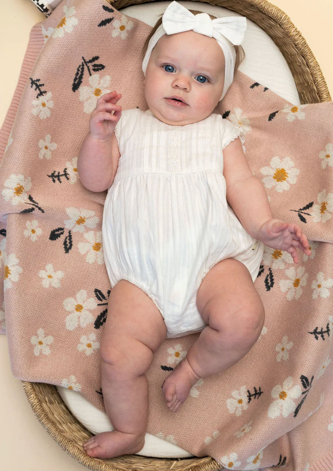 Virerano Daisy Floral Baby Blanket