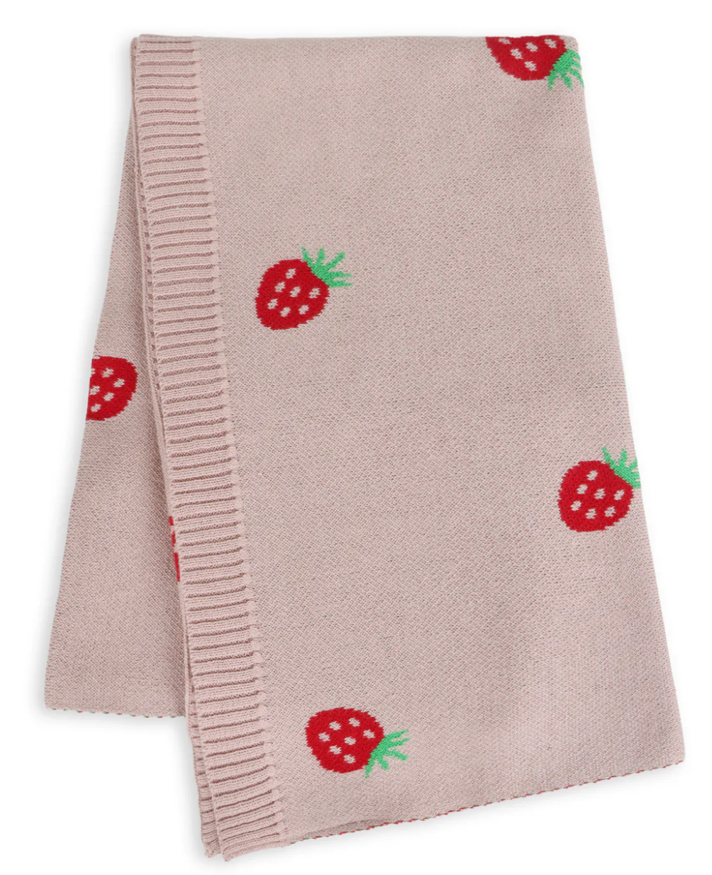 Viverano Strawberry Jacquard Knit Blanket