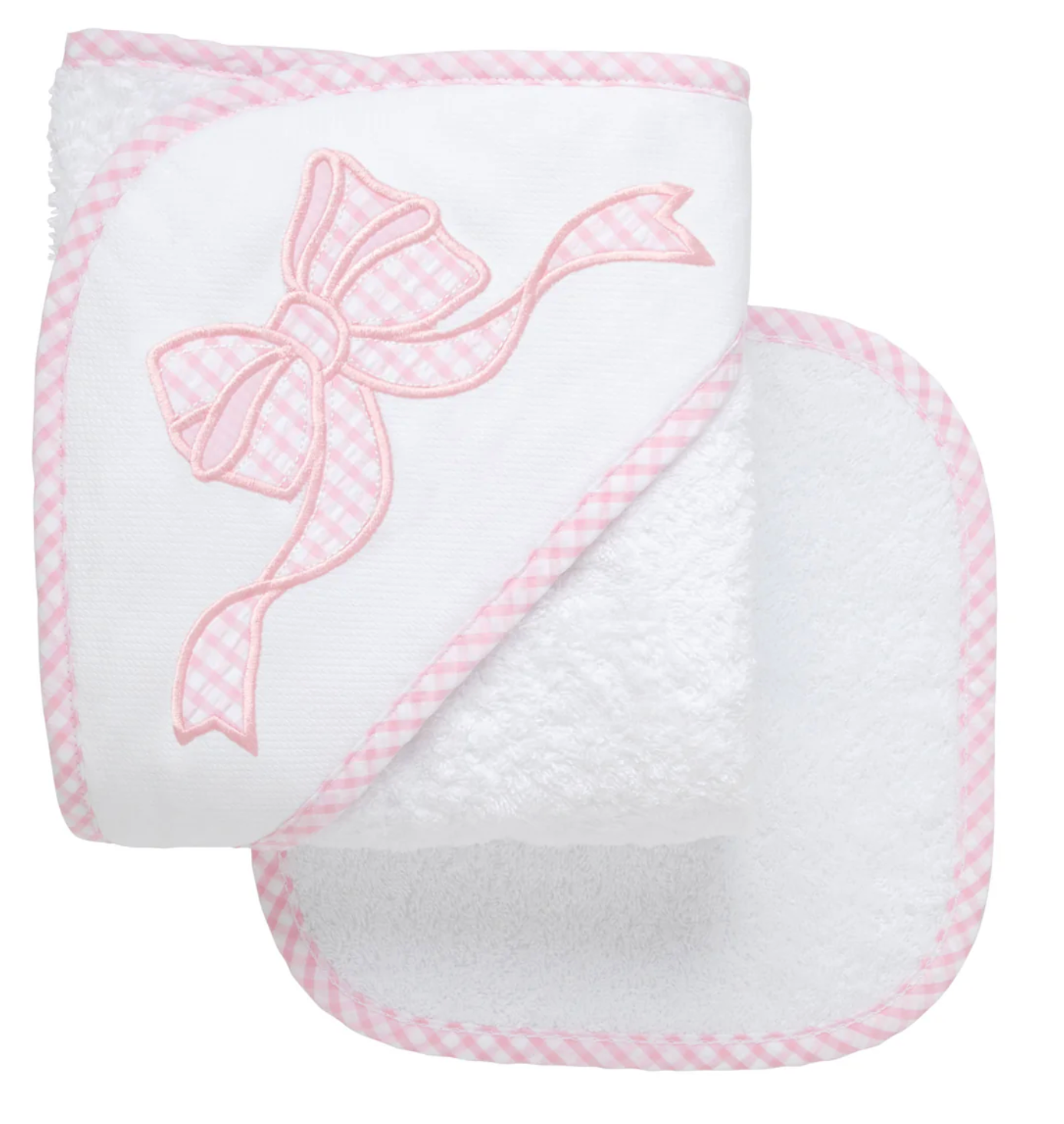 Pretty in Pink Bow Hooded Towel & Washcloth Set