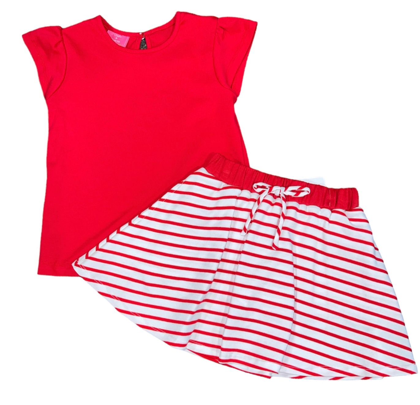 Claire & Charlie Girls Stripe Skort Set
