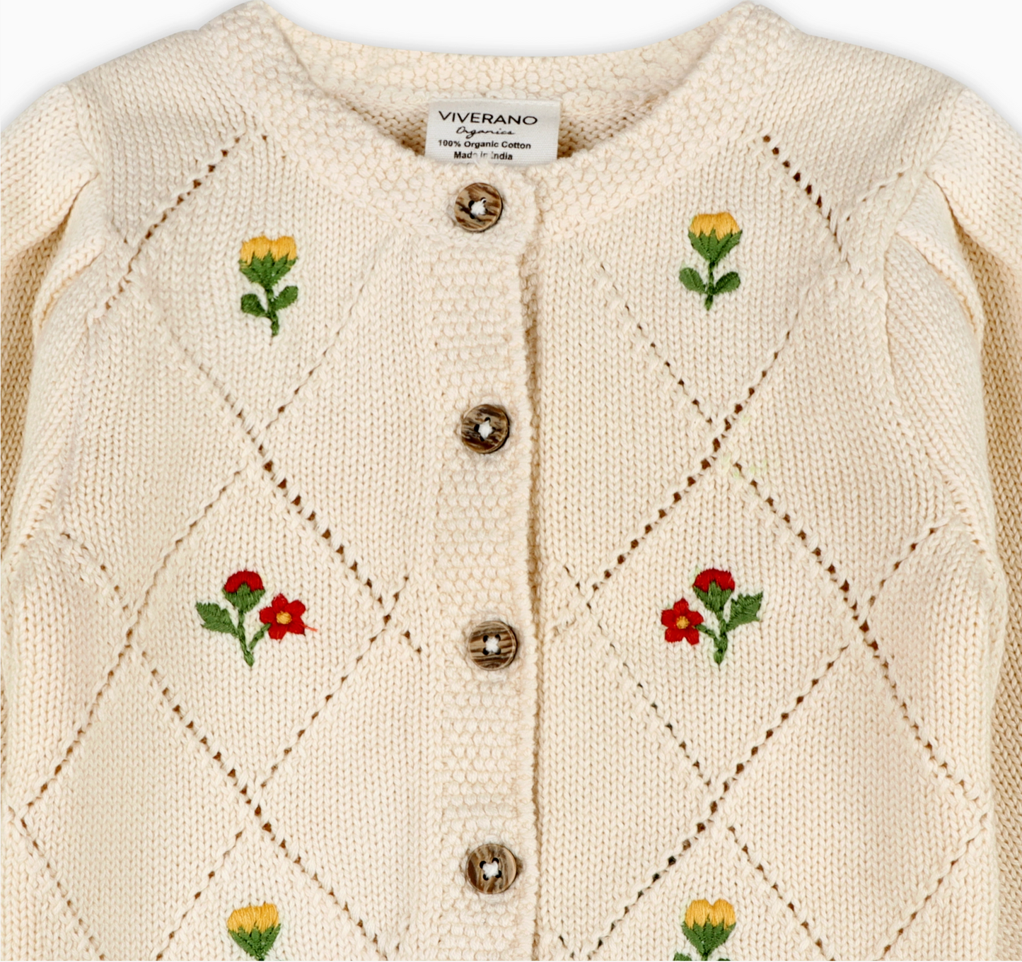 Viverano Lisa Floral Embroidered Baby Cardigan