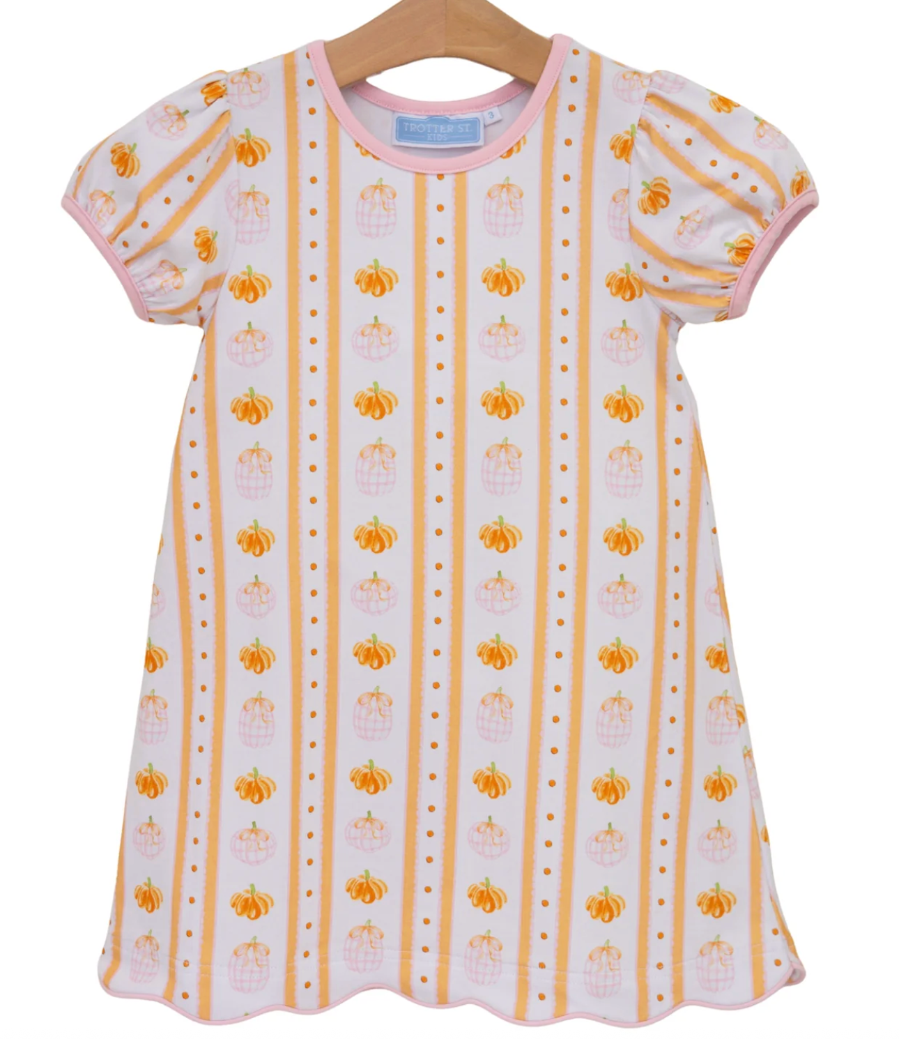 Trotter Street Kids Pumpkin Patch Scalloped Dress