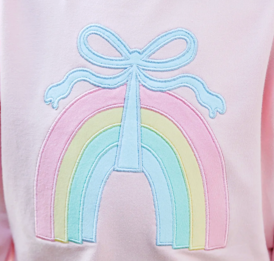 Trotter Street Kids French Terry Pullover- Rainbow