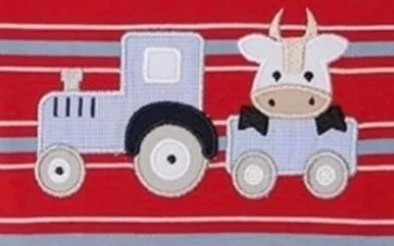 Three Sisters Moo Tractor Applique Boys Romper