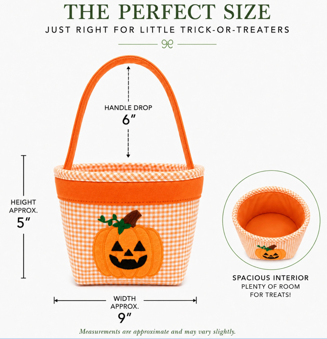 Bits & Bows Petite Pumpkin Tote - Orange