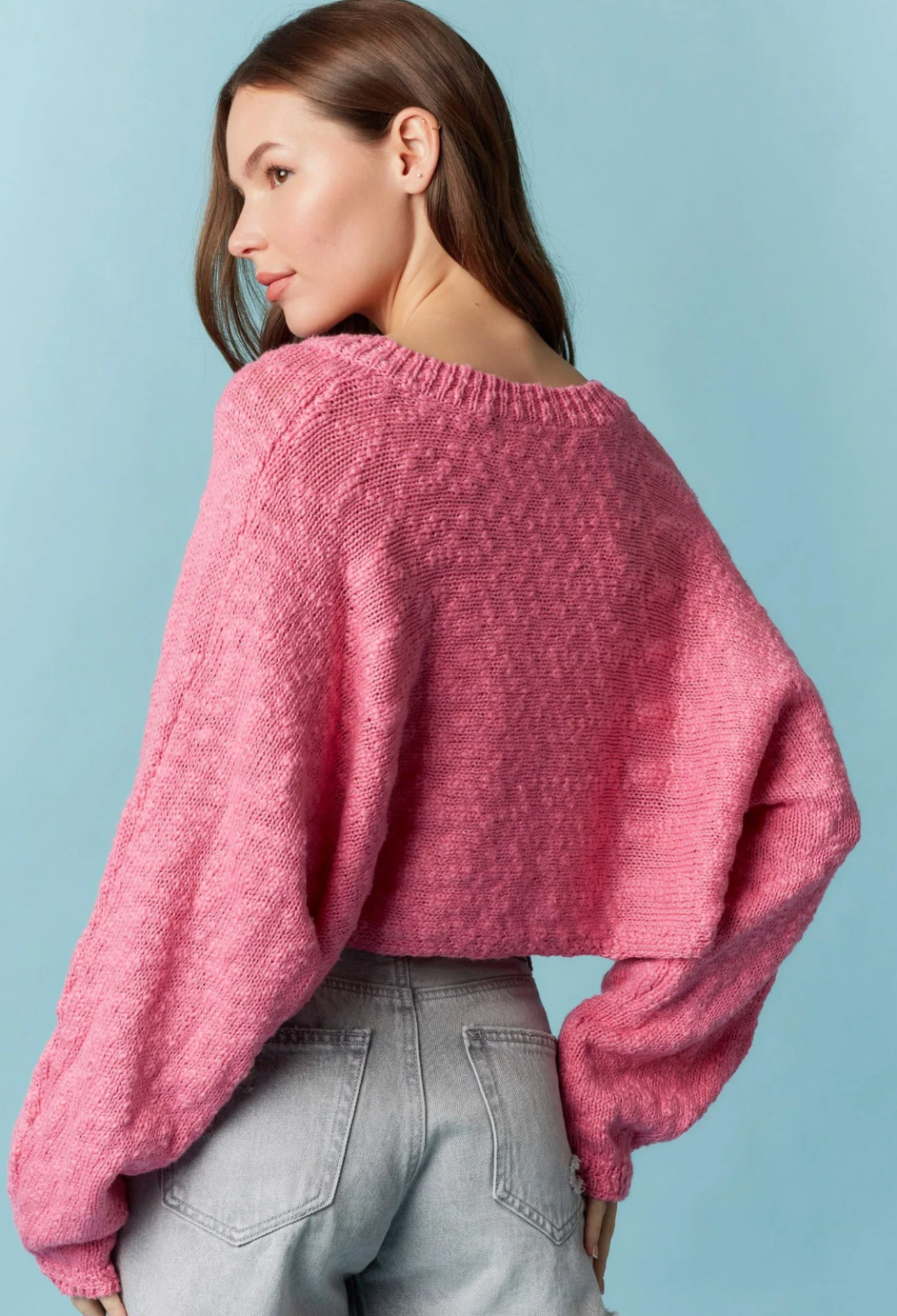 Peach Love Buttondown Cropped Bolero Cardigan