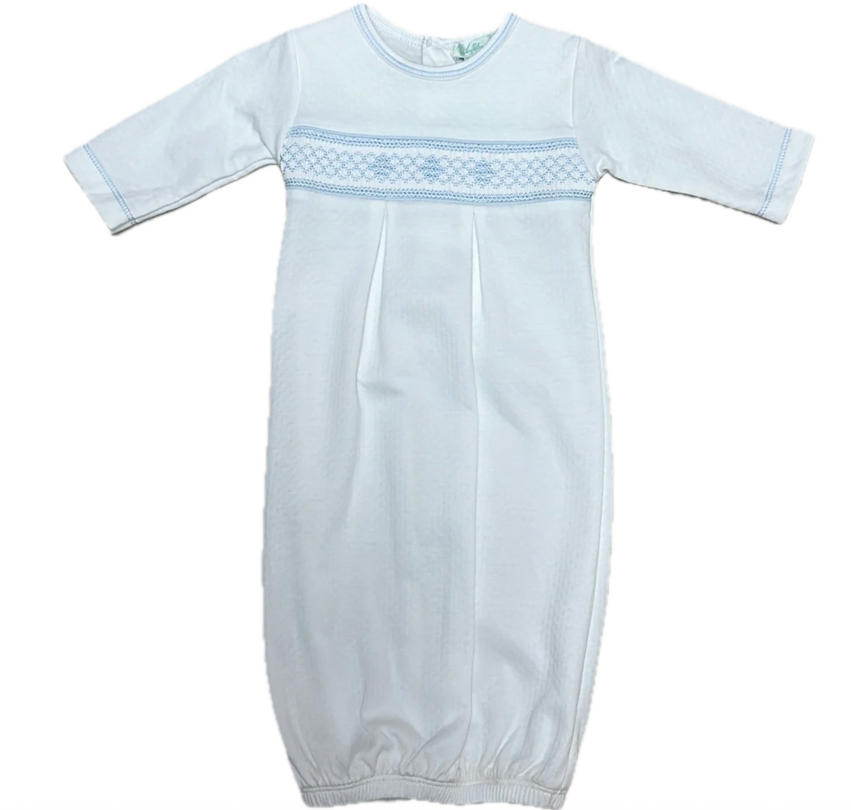 Little Threads Baby Boy's White Jacquard Gown - NB