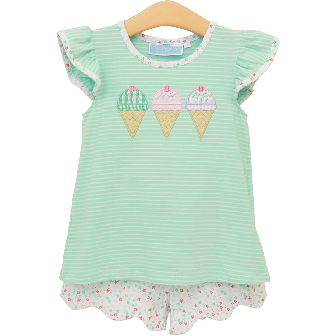 Trotter Street Kids Triple Scoop Flutter Short Set
