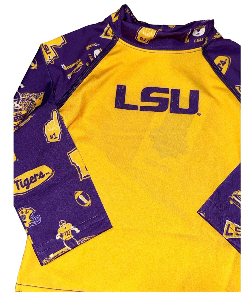 LSU Tigers Print Sleeve Performance Tee