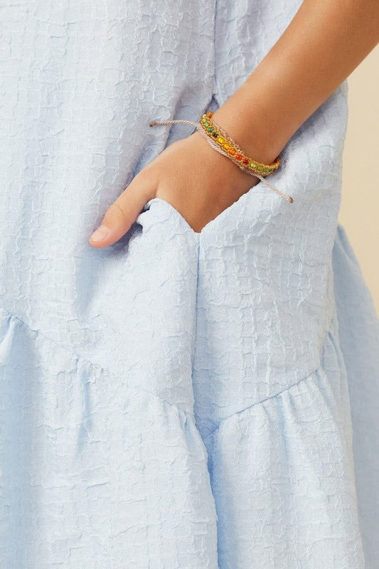 Girls Lt Blue Dress W/Pockets