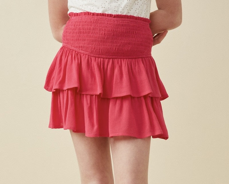 Fuchsia Tiered Skirt w/Smocked Top