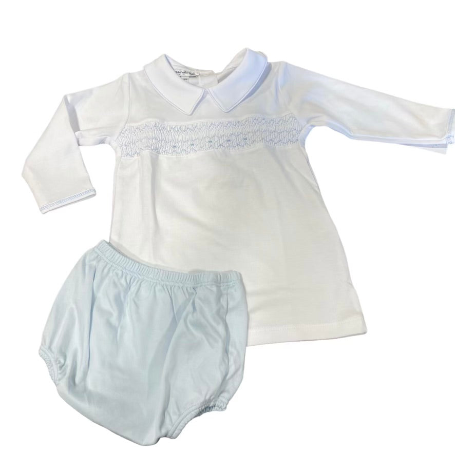 Blue Alice Andrew Smock Diaper Set