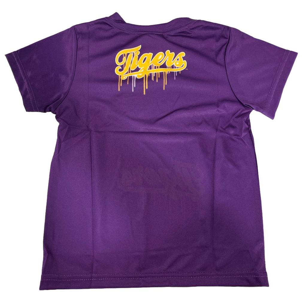 LSU Tigers Dripping Baseball Helmet Tee