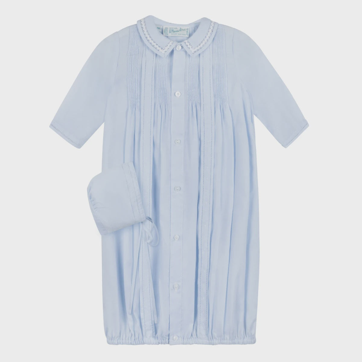 Feltman Brothers Boys Pintucked Take Me Home Gown- Blue