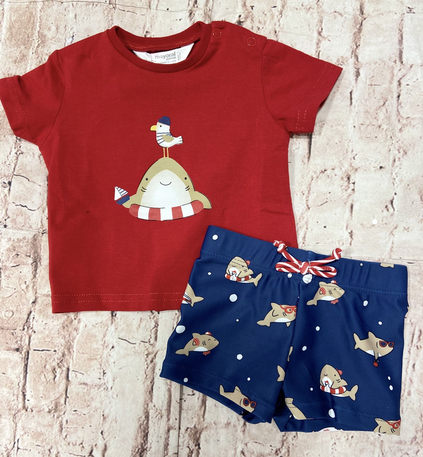 Red & Navy Shark Swim Set