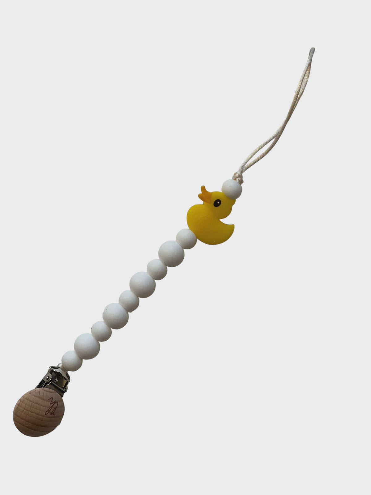 Three Hearts Grande Teether Toy Clip - Duck Yellow
