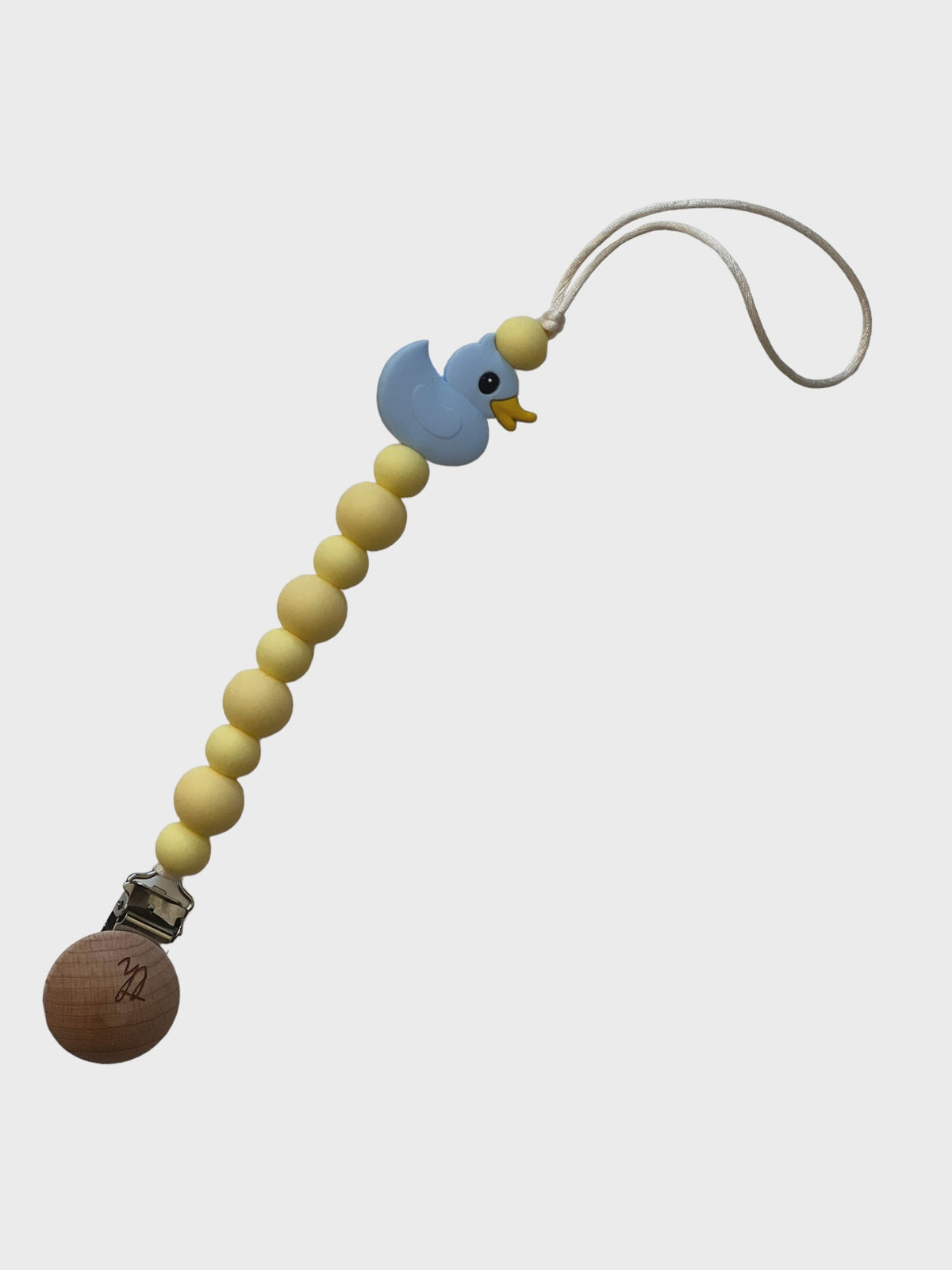 Three Hearts Grande Teether Toy Clip - Duck Blue