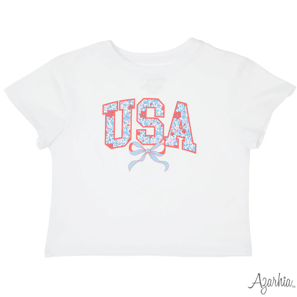 Azarhia American Floral USA Boxy Tee