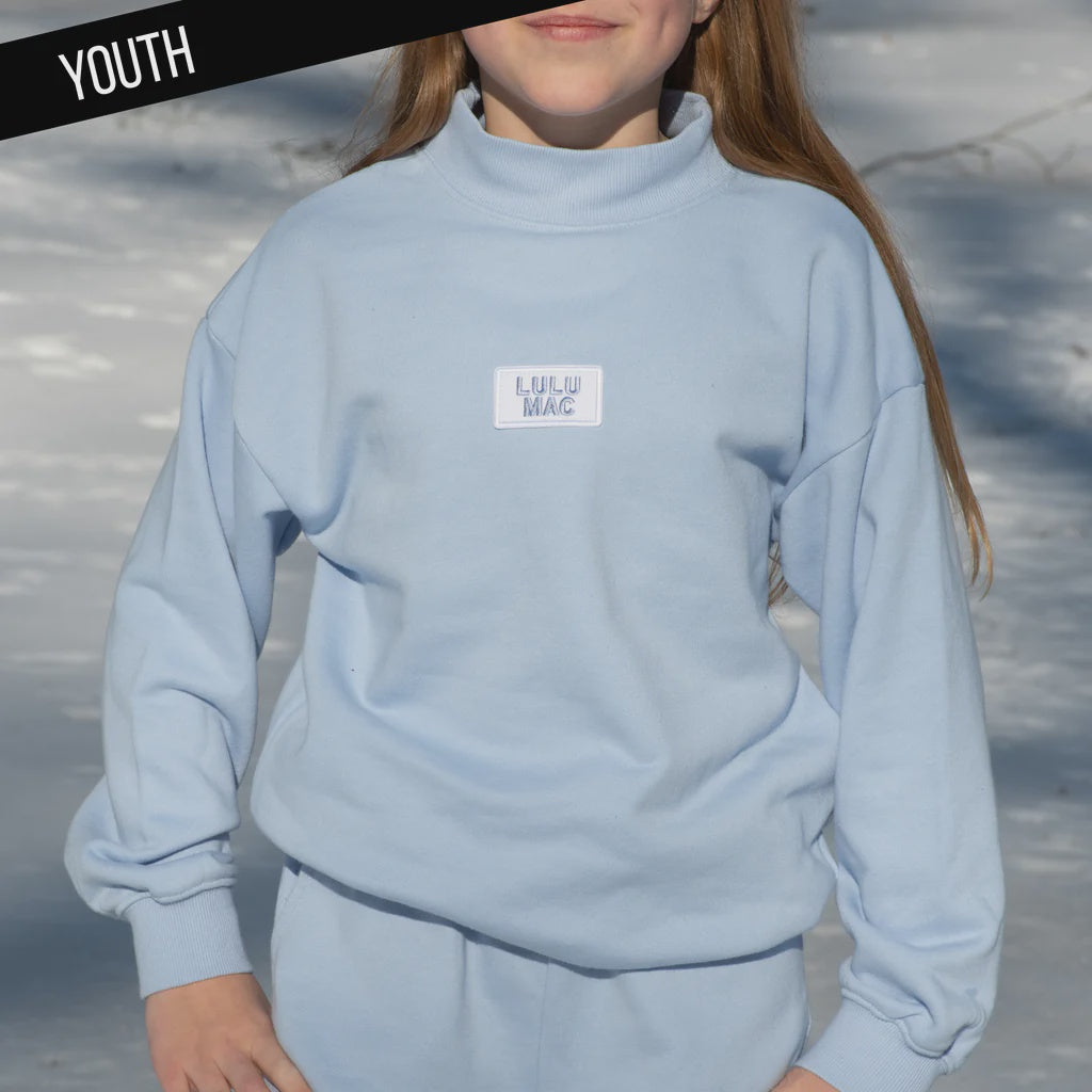Lulu Mac Youth LS Terry Cloth Top - Lt Blue