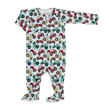 Sweet Bamboo Zipper Footie Down on the Farm