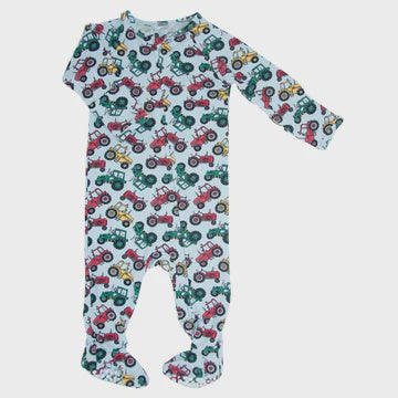 Sweet Bamboo Zipper Footie Down on the Farm