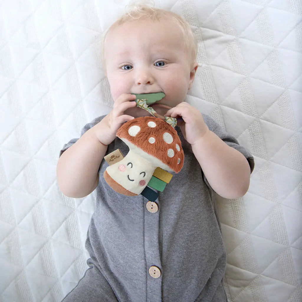 Itzy Pal Plush + Teether -Mushroom