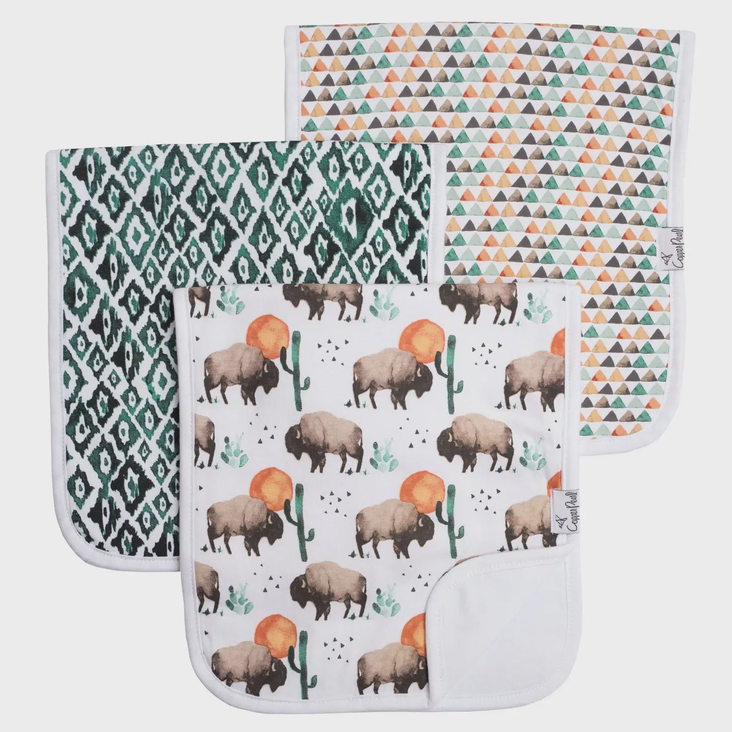 Copper Pearl Premium Burp Cloths - Bison