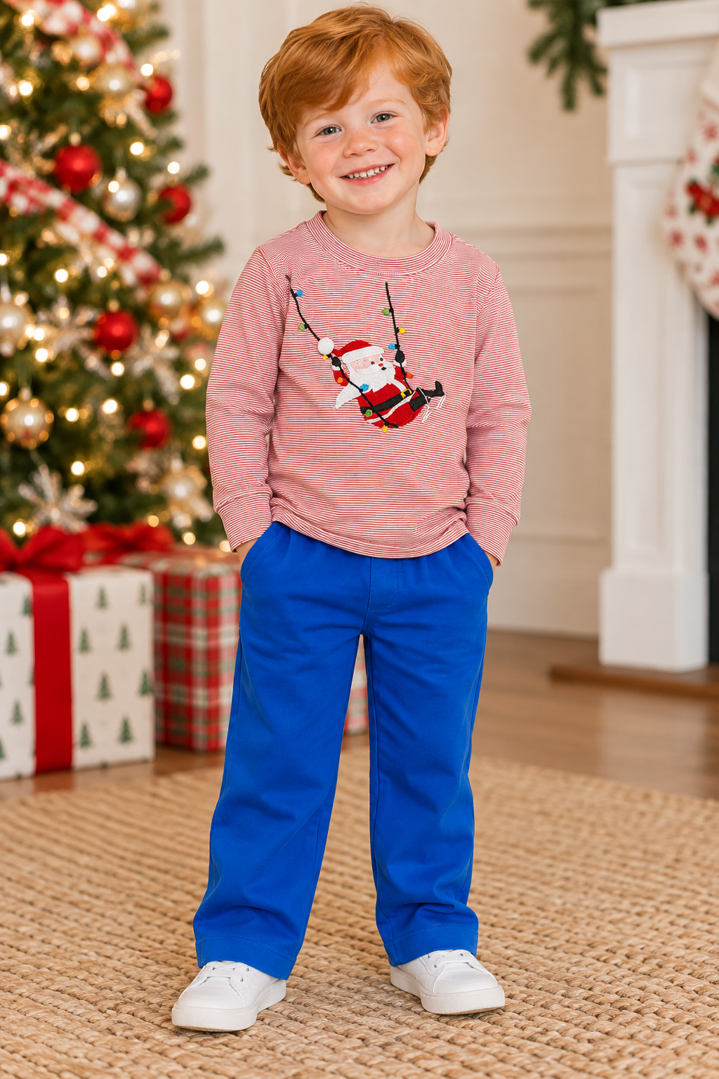 Squiggles Swinging Santa Pant Set