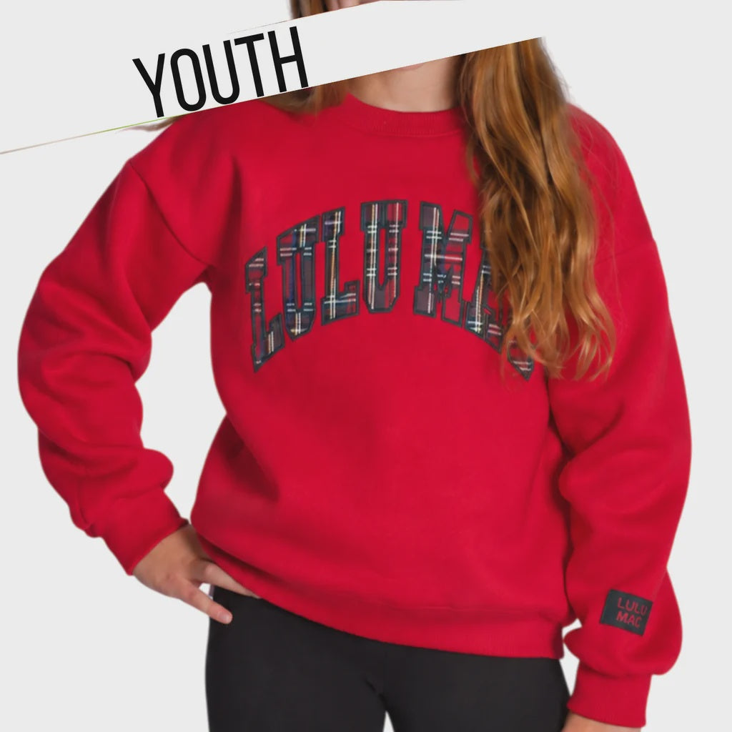 Lulu Mac Christmas Plaid Sweatshirt - Red
