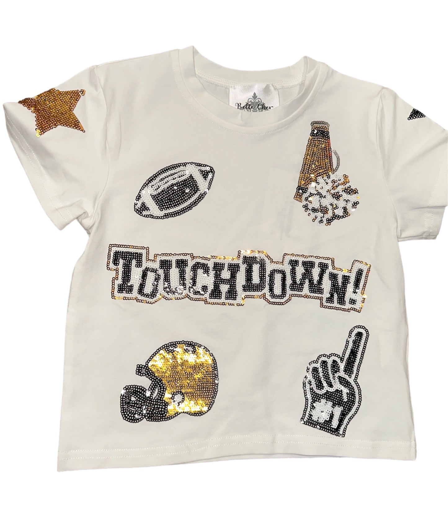 BC Black and Gold Football Collage Sequin Shirt