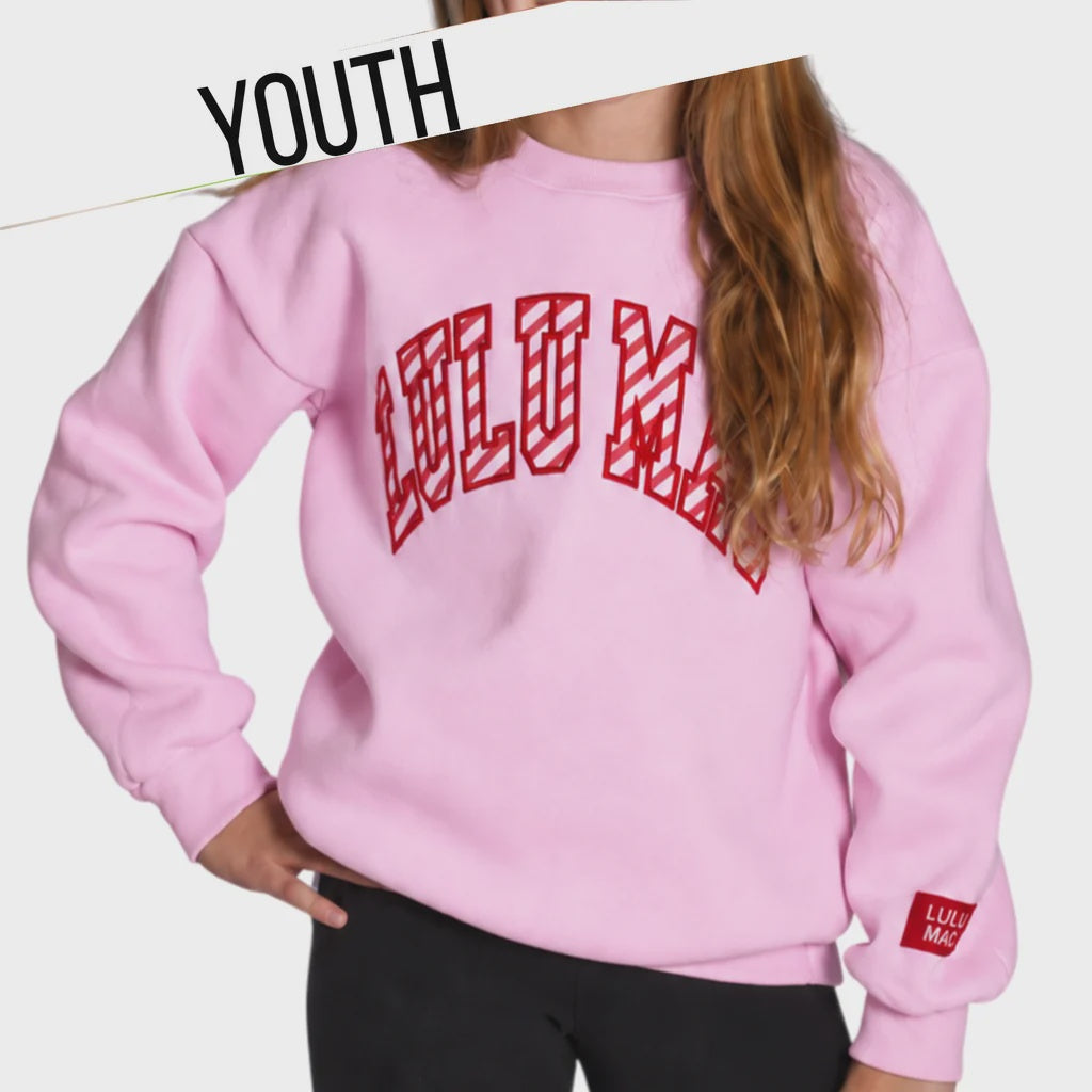 Luly Mac Youth Candy Cane Sweatshirt - Pink