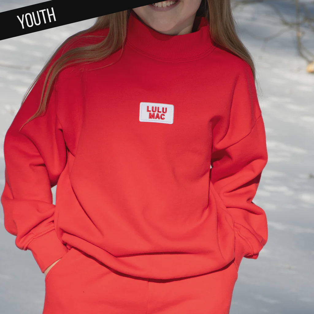 Lulu Mac Youth LS Terry Cloth Top-Red