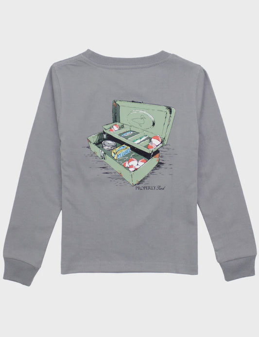 Properly Tied Boys Tackle Box L/S Battleship Grey