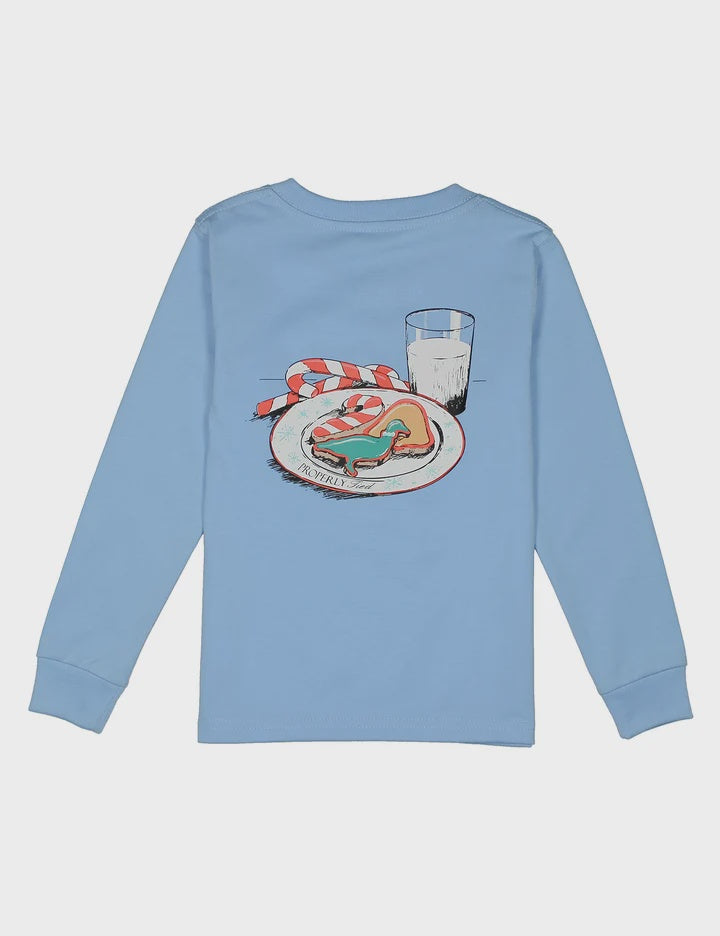 Properly Tied Boys Milk and Cookies LS Tee - Lt BLue