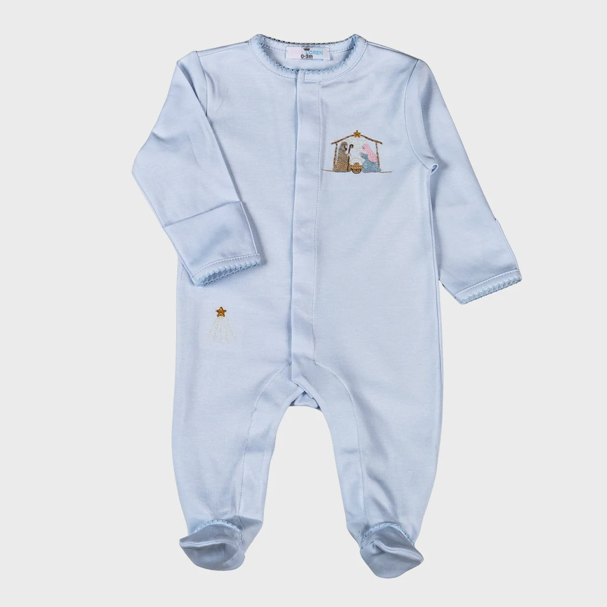 Baby Loren Blue Nativity Pima Footie