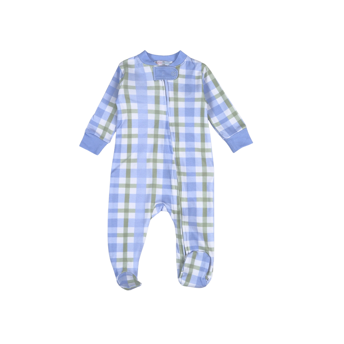 Baby Loren Blue Plaids Jon Zipper Footie