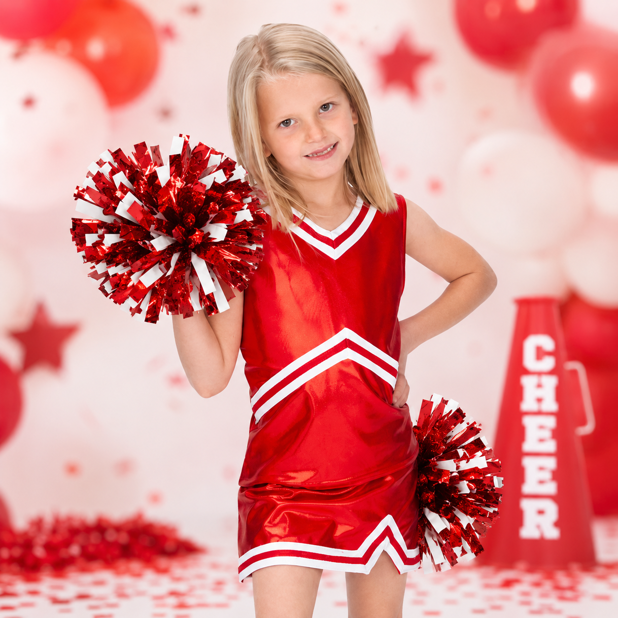 Azarhia Shimmer Cheer Suit - Red