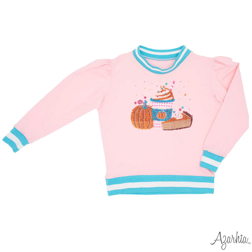 Azarhia Pumpkin Latte Sequin Sweatshirt