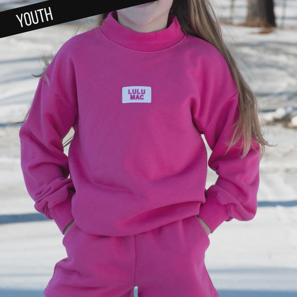 Lulu Mac Youth L/S Terry Cloth Top - Ht Pink