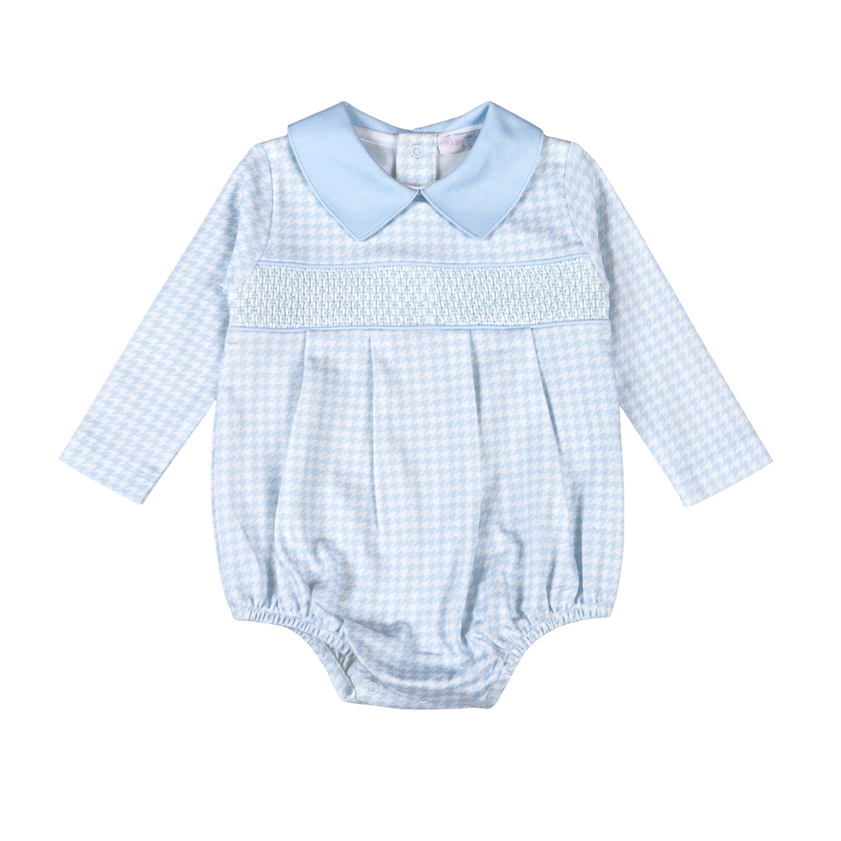 Baby Loren Blue Samuel Hand Smocked Bubble - Boy