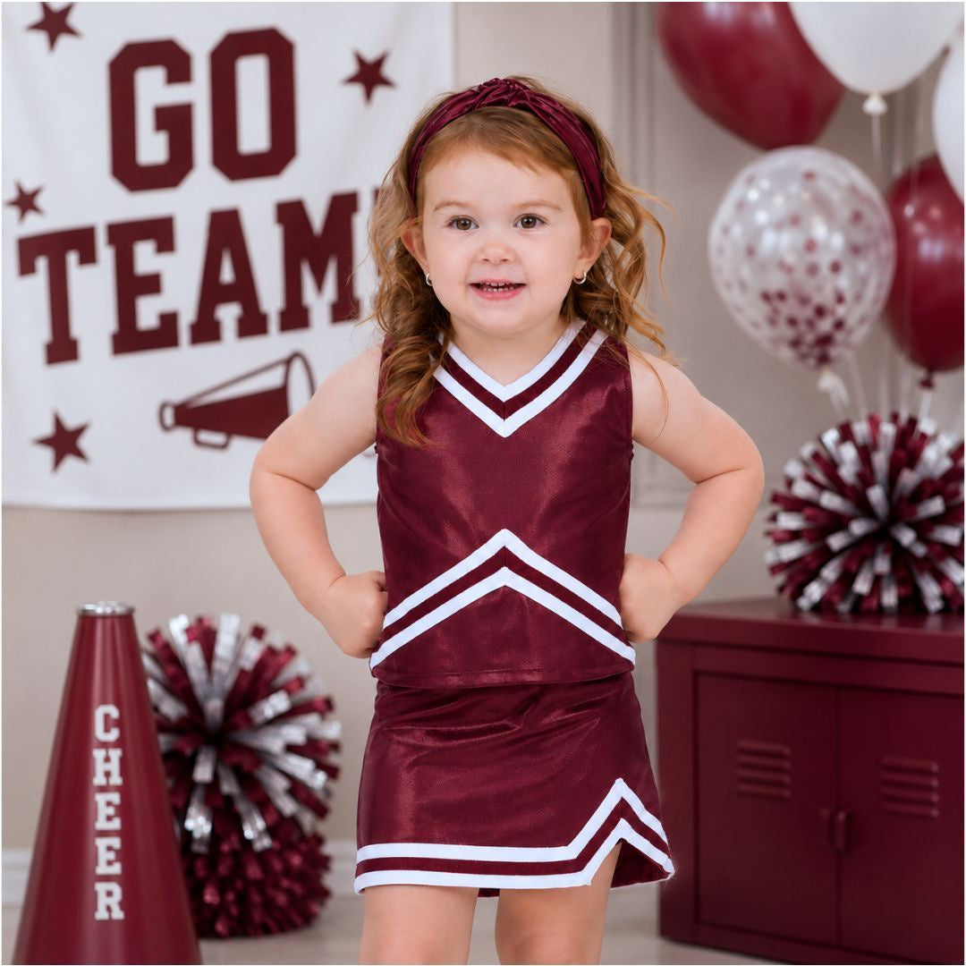 Azarhia Shimmer Cheer Suit - Maroon