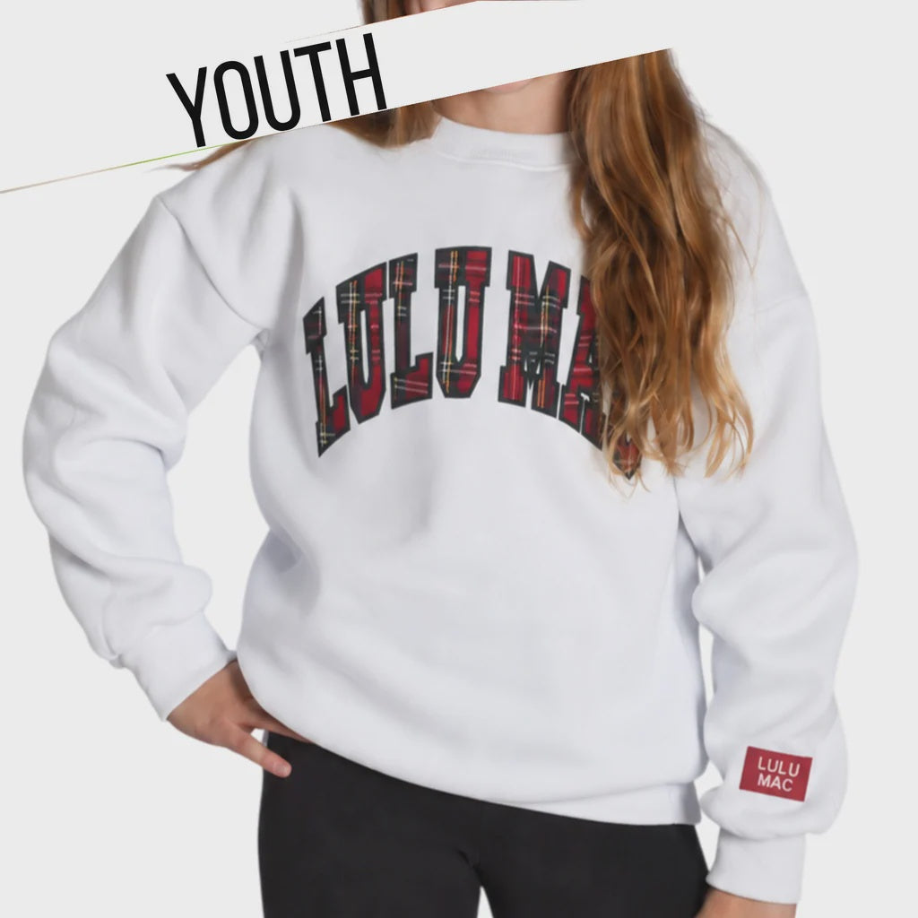 Lulu Mac Christmas Plaid Sweatshirt - White