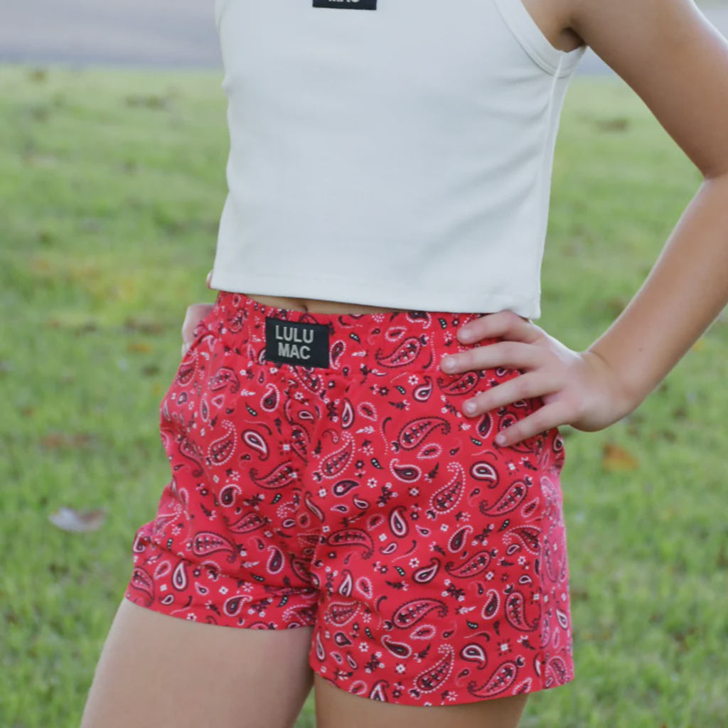 LuLu Mac Red Bandana Shorts