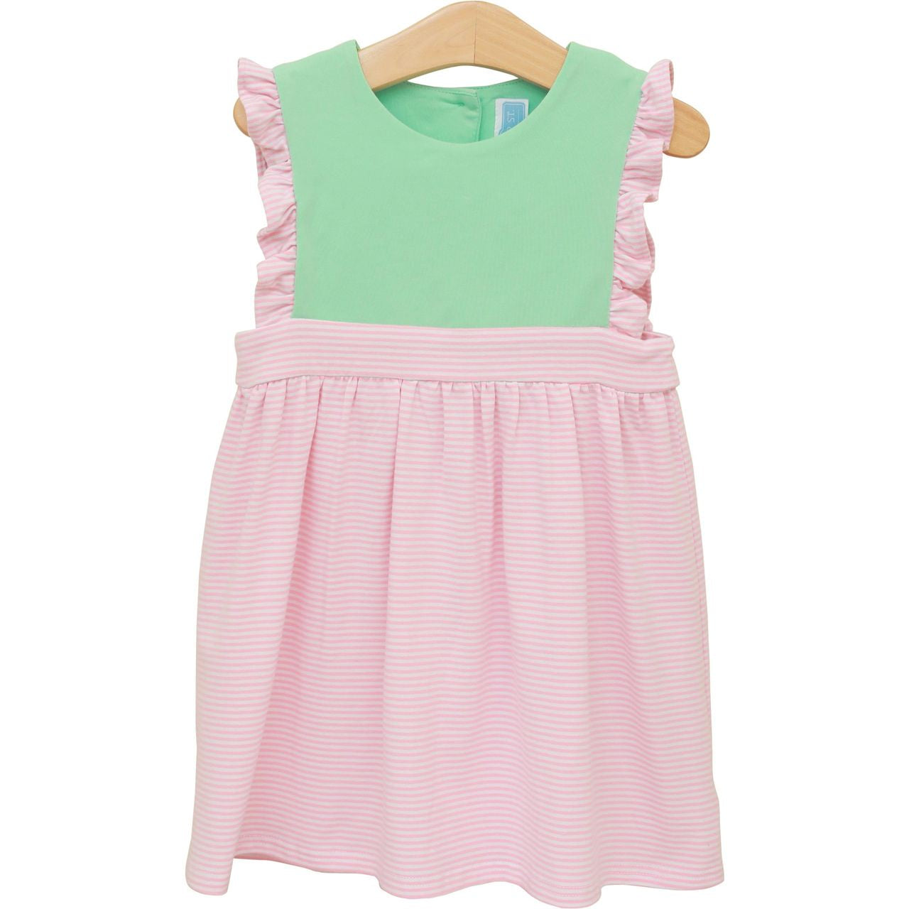 Trotter Street Kids Frances Dress Lt Pink Stripe/Mint